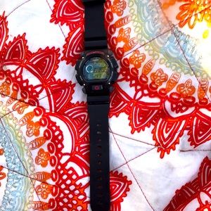 Gently used G-shock watch black and red